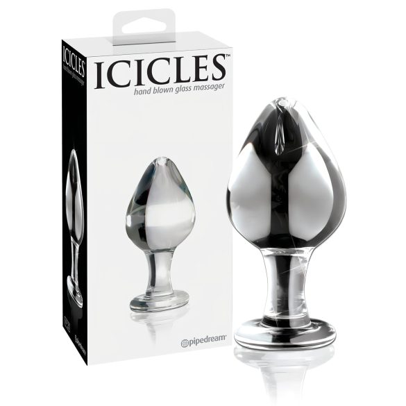 Icicles No. 25 - kegleformet glas anal plug (gennemsigtig)