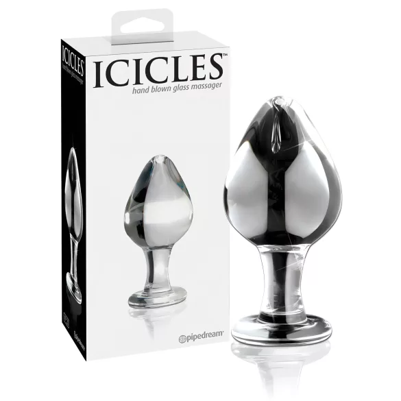 Icicles No. 25 - analplug - konisk form - glas - gennemsigtig