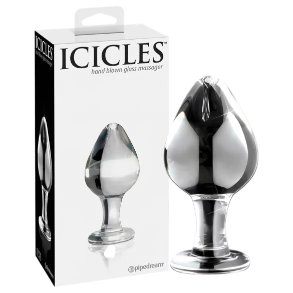 Icicles No. 25 - analplug - konisk form - glas - gennemsigtig