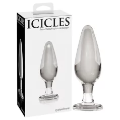 Icicles No. 26 - kegleformet analplug i glas (gennemsigtig)