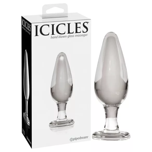 Icicles No. 26 - kegleformet analplug i glas (gennemsigtig)