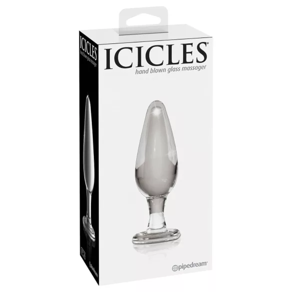 Icicles No. 26 - kegleformet analplug i glas (gennemsigtig)