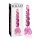 Icicles No. 43 - glasdildo med perler og hjerte - pink