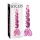 Icicles No. 43 - glasdildo med perler og hjerte - pink