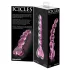 Icicles No. 43 - glasdildo med perler og hjerte - pink