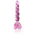 Icicles No. 43 - glasdildo med perler og hjerte - pink