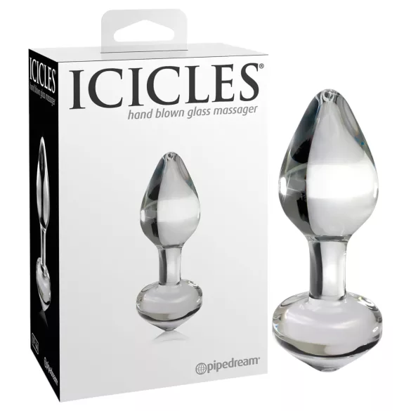 Icicles No. 44 - analplug - konisk form - glas gennemsigtig