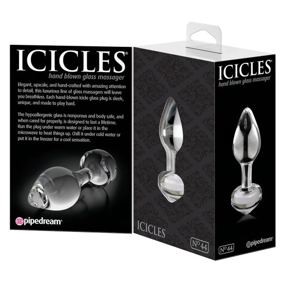 Icicles No. 44 - analplug - konisk form - glas gennemsigtig
