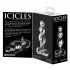 Icicles No. 47 - analplug med tre kugler - glas - gennemsigtig