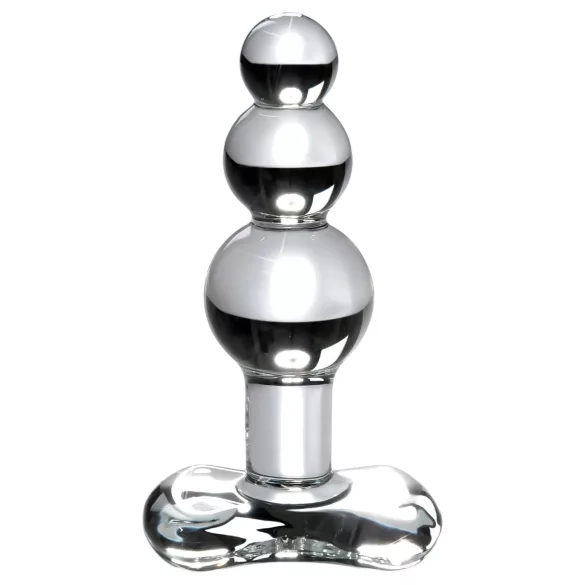 Icicles No. 47 - analplug med tre kugler - glas - gennemsigtig