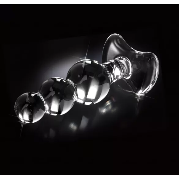 Icicles No. 47 - analplug med tre kugler - glas - gennemsigtig