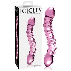 Icicles No. 55 - dobbeltender dildo - G-punkt - glas - pink