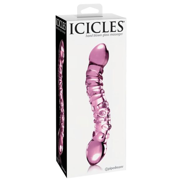 Icicles No. 55 - dobbeltender dildo - G-punkt - glas - pink