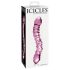 Icicles No. 55 - dobbeltender dildo - G-punkt - glas - pink