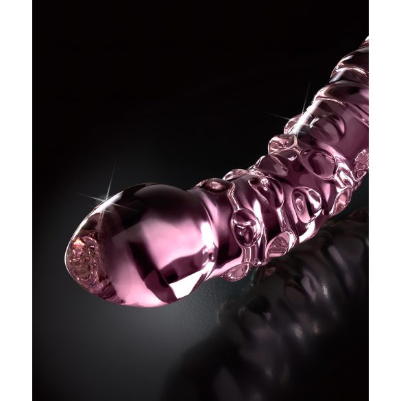 Icicles No. 55 - dobbeltender dildo - G-punkt - glas - pink