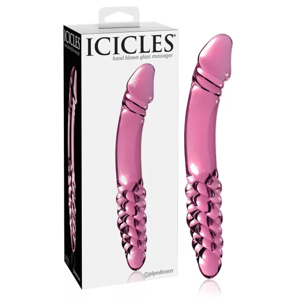 Icicles No. 57 - dobbelt dildo med penisform - glas - pink