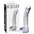 Icicles No. 61 - elegant glasdildo med testikler (gennemsigtig)