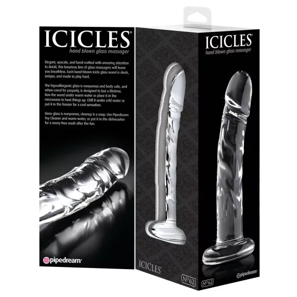 Icicles No. 62 - glasdildo med penisform - gennemsigtig