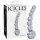 Icicles No. 66 - glasdildo med buet form og kugler - gennemsigtig