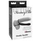 Fetish Dobbeltrussel – dildo med penis- og herrestreng (sort)