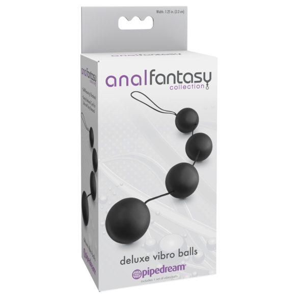 Anal Fantasy - analperlekæde med indvendige kugler - sort
