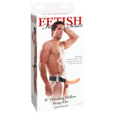   Pipedream - Fetish Strap-On 8 - påspændt, hul vibrator (naturel)
