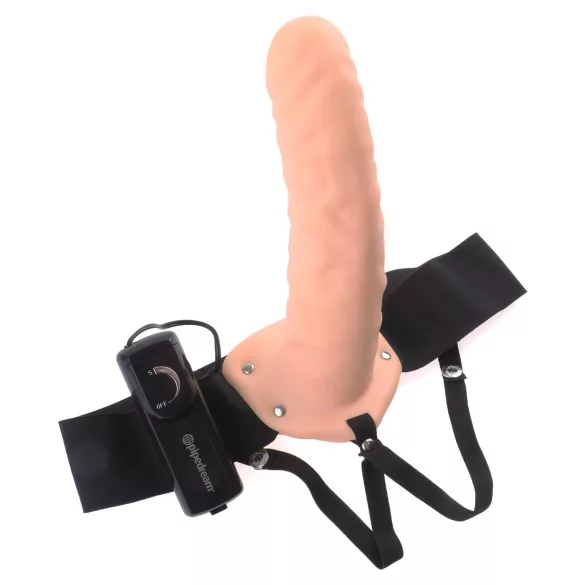 Fetish Strap-On 8 - hul strap-on dildo med vibrator - natur
