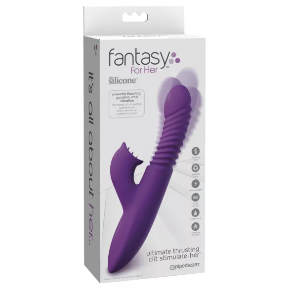 Fantasy For Her - 3-i-1 stødende vibrator med varmefunktion (lilla)