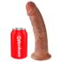 King Cock 9 - naturtro dildo med sugekop (23cm) - mørk naturlig