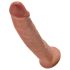 King Cock 9 - naturtro dildo med sugekop (23cm) - mørk naturlig