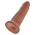 King Cock 10 - stor dildo med sugekop (25 cm) - mørk natur