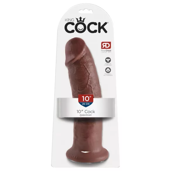 King Cock 10 - stor dildo med sugekop (25 cm, brun)