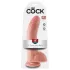 King Cock 9 - stor dildo med testikler og kraftig sugekop (23 cm, naturfarvet)