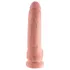 King Cock 9 - stor dildo med testikler og kraftig sugekop (23 cm, naturfarvet)