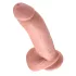 King Cock 9 - stor dildo med testikler og kraftig sugekop (23 cm, naturfarvet)
