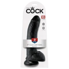 King Cock - dildo med sugekop og testikler - 23cm sort