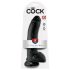King Cock 9 - Stor sugekop dildo med testikler (23 cm) - Sort