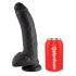 King Cock 9 - Stor sugekop dildo med testikler (23 cm) - Sort