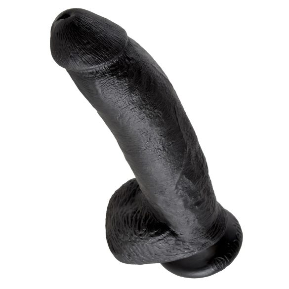King Cock - dildo med sugekop og testikler - 23cm sort