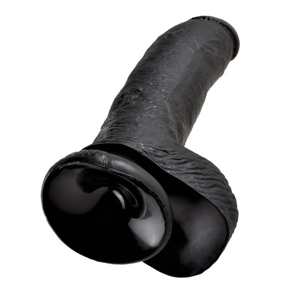 King Cock - dildo med sugekop og testikler - 23cm sort