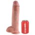 King Cock 11 - sugekopdildo med testikler (28 cm) - naturlig