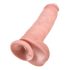 King Cock - dildo med sugekop og testikler - 28cm - natur