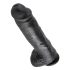 King Cock - dildo med testikler og sugekop - 28cm - sort