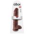 King Cock 11 - stor dildo med sugekop og testikler (28cm) - brun