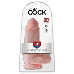 King Cock - dildo med sugekop og testikler - 23cm natur