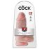 King Cock - dildo med sugekop og testikler - 23cm natur