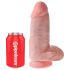 King Cock 9 Chubby – sugekop-dildo med testikler (23 cm) - naturfarbe