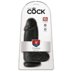 King Cock - dildo med sugekop og testikler - 23cm - sort