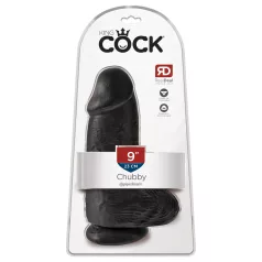 King Cock - dildo med sugekop og testikler - 23cm - sort