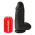 King Cock 9 Chubby - realistisk sugekop dildo (23cm) - sort